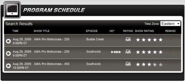 Speed TV Motocross Schedule