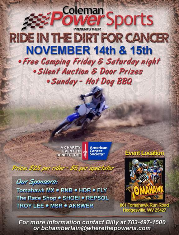 Ride in the Dirt for Cancer Flyer