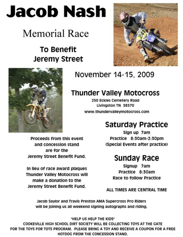 Jacob Nash Race Flyer