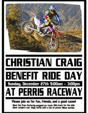 Head out to Perris Raceway to help support Christian Craig.