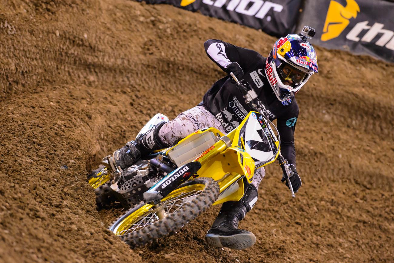 Look at those ruts! Eventually James Stewart found a line beneath the berm that was completely smooth