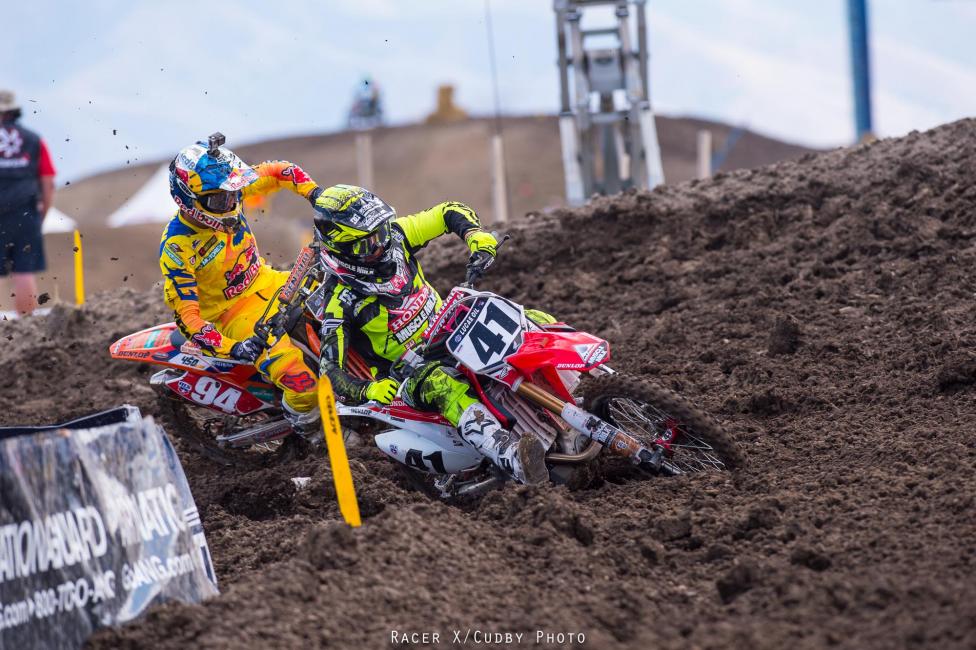 A championship on the line didn't stop Roczen from racing hard in the first moto.