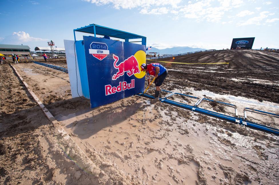 Heavy rains on Friday made for wet conditions during practice on Saturday.
