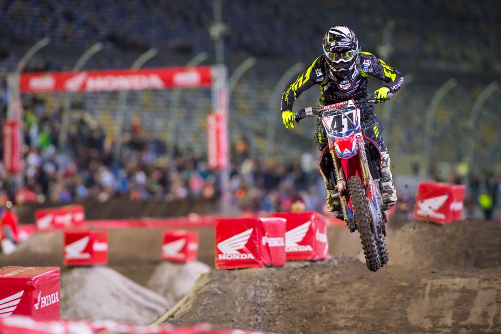 Trey Canard could be in much better position if they did Monster Energy Supercross arenacross-style.