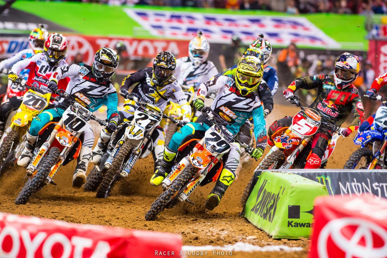 Consider that Anderson's white number 21 is really KTM-like underneath. They killed this main event start!Photo: Cudby