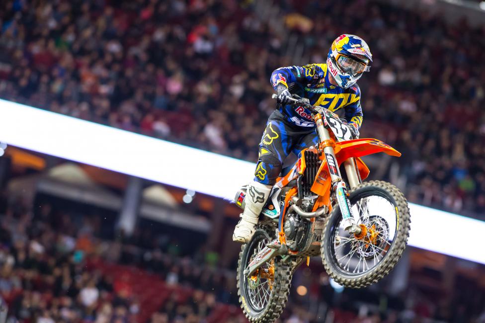 The first-turn crash shook up the results. Justin Hill got second place.