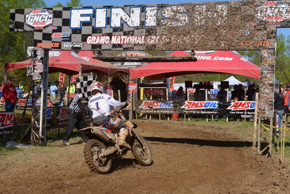 Kailub Russell is still on top of the points in GNCC racing.