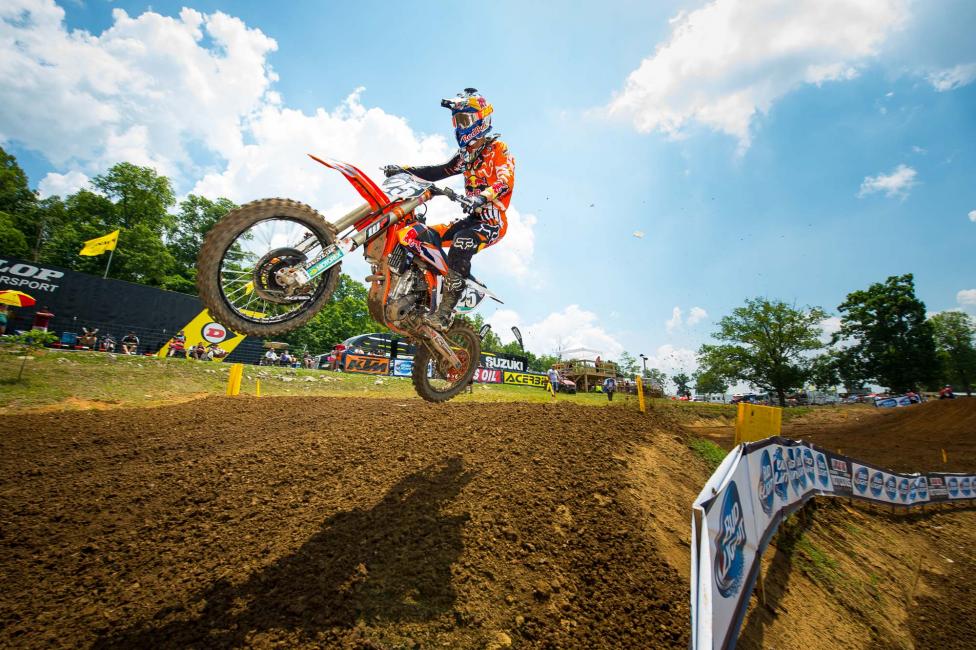 Marvin Musquin found all of the smooth lines to take a moto win and second overall. Photo: Cudby