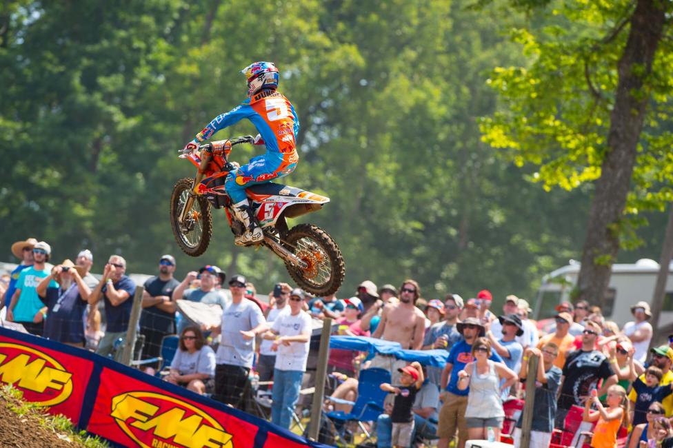 Ryan Dungey had a good start and great finish to the first moto of the day.