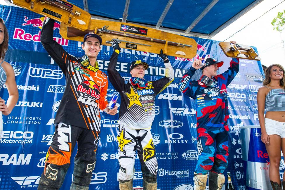 Your 250MX podium: Jeremy Martin, Marvin Musquin, and Jessy Nelson.