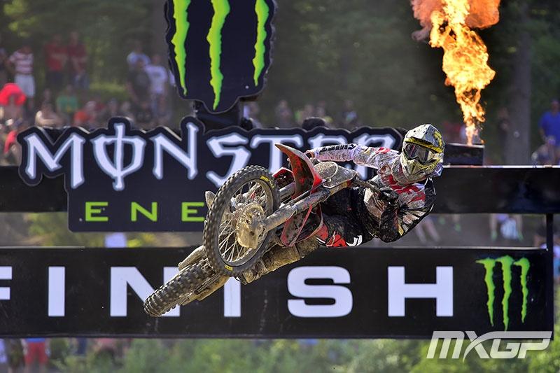 Gajser won the second moto and the overall in Sweden.
