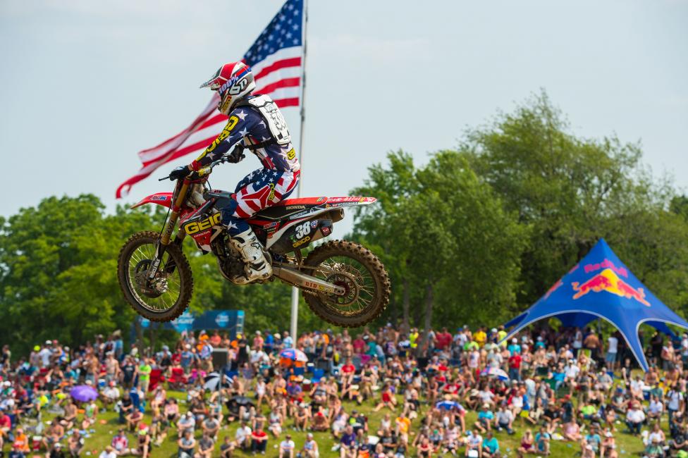 Bisceglia got a rough start in the first moto but found his groove, going 17-7 on the day.