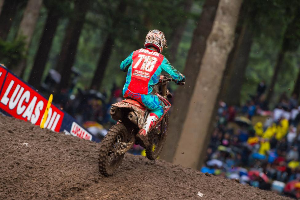 In his first AMA national, Toshiki Tomita finished fourteenth overall via 17-12 motos scores.