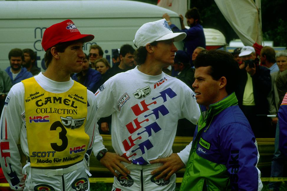 (From left) Ron Lechien, David Bailey, and Jeff Ward were a formidable line-up, regardless of the format or class structure.