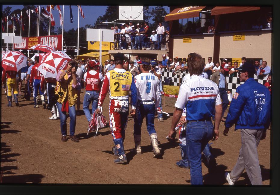 Team USA marches out for opening ceremonies, the rock stars of the ’86 MXdN