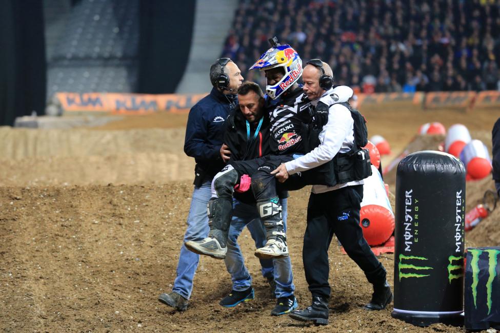 Official word isn't available on James Stewart's condition after a main event crash, but things didn't look good.
