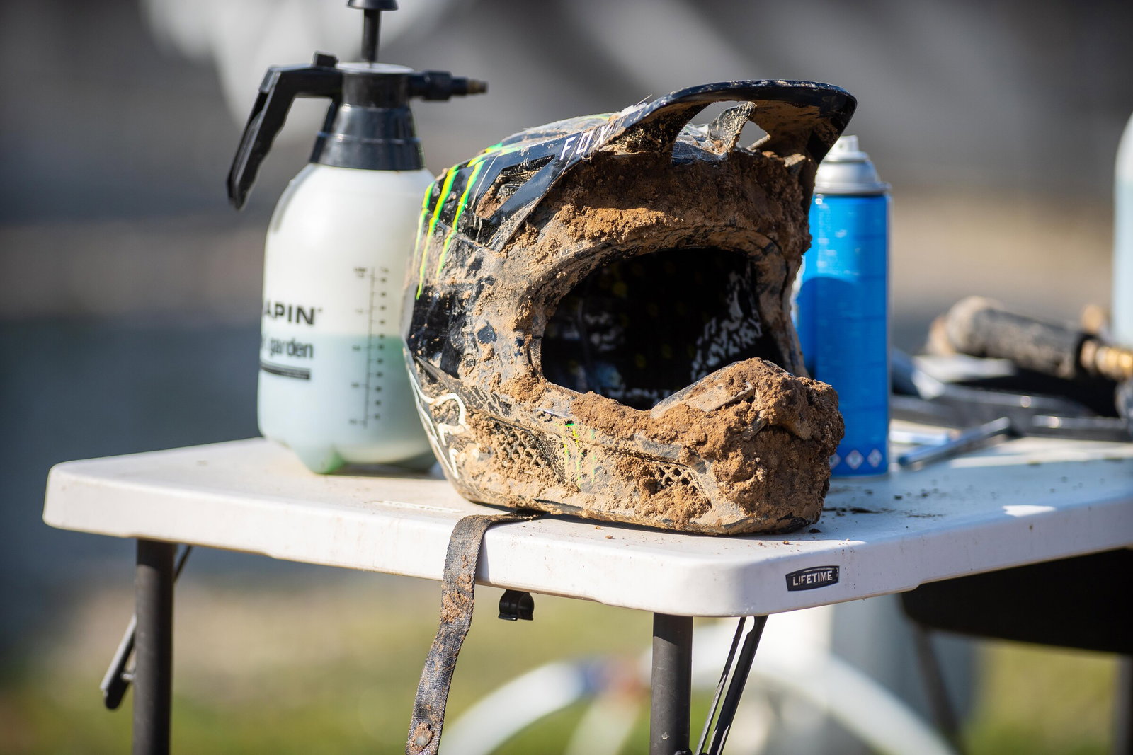 Cianciarulo's helmet post-race.