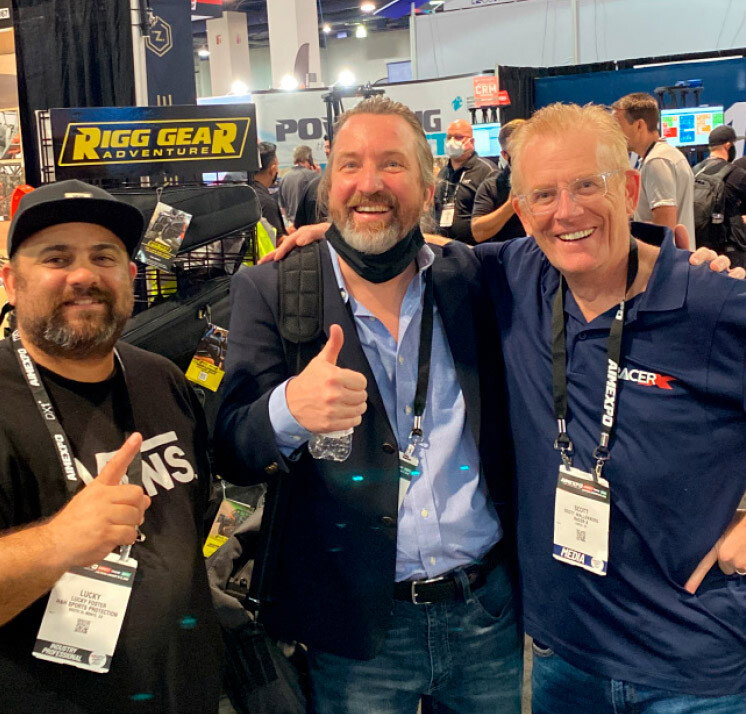 Lucky Foster, Just1’s Michael “Tex” Mawby, and our Scott Wallenberg.