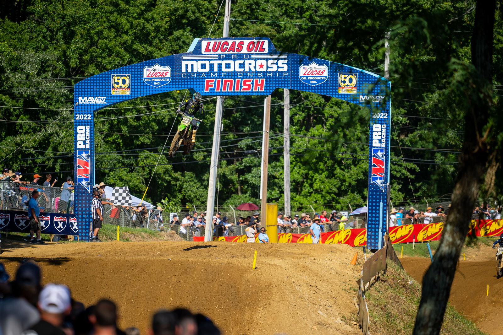 Anderson taking the checkered flag in second in moto two.