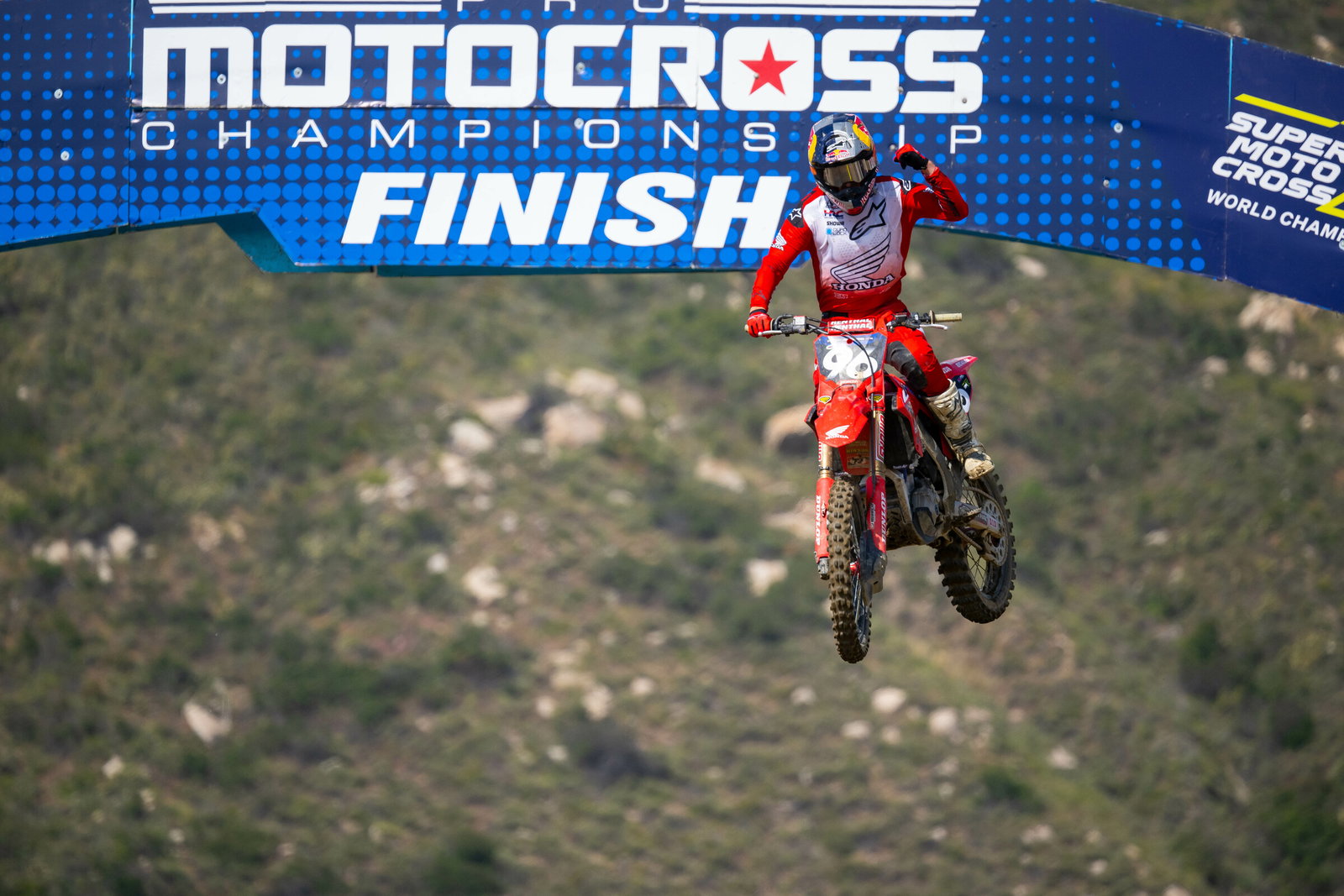 Hunter Lawrence taking the 250 Class moto two win.