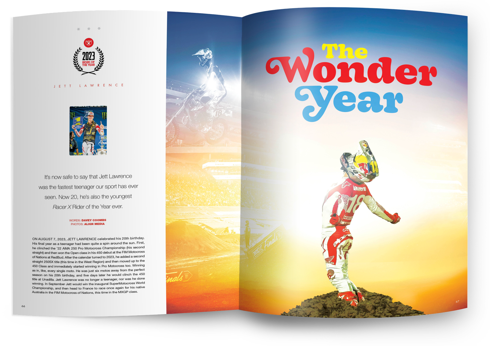 The Wonder Year in the January 2024 Issue of Racer X Illustrated