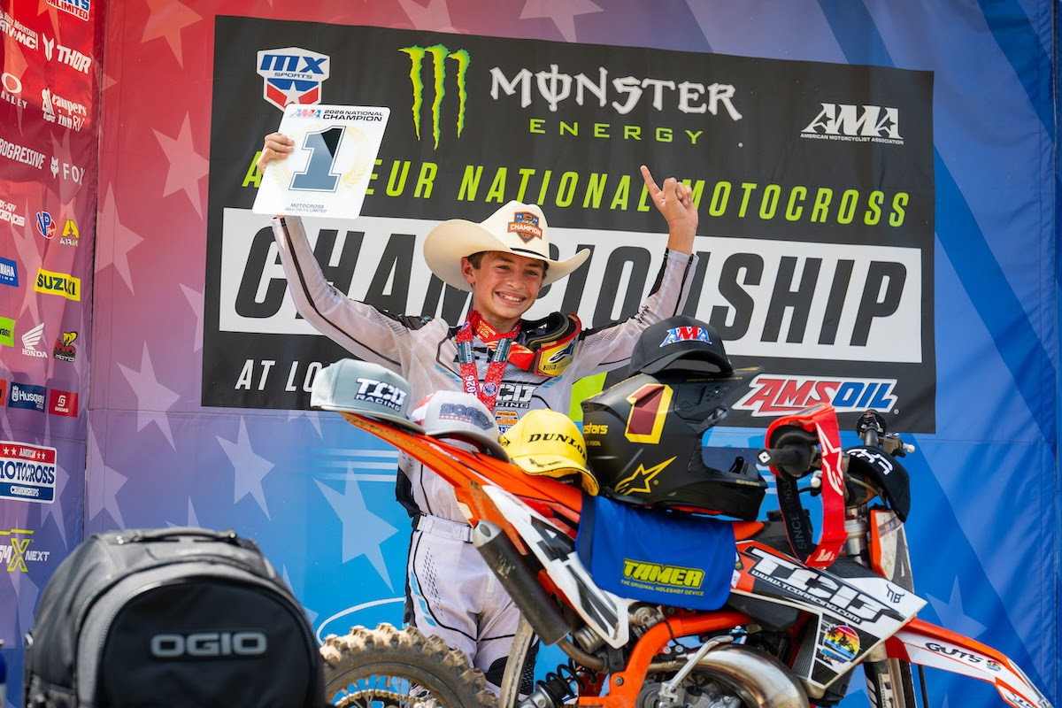 KTM rider Levi Leddy won the 65cc (10-11) Limited championship with 1-1-2 finishes.