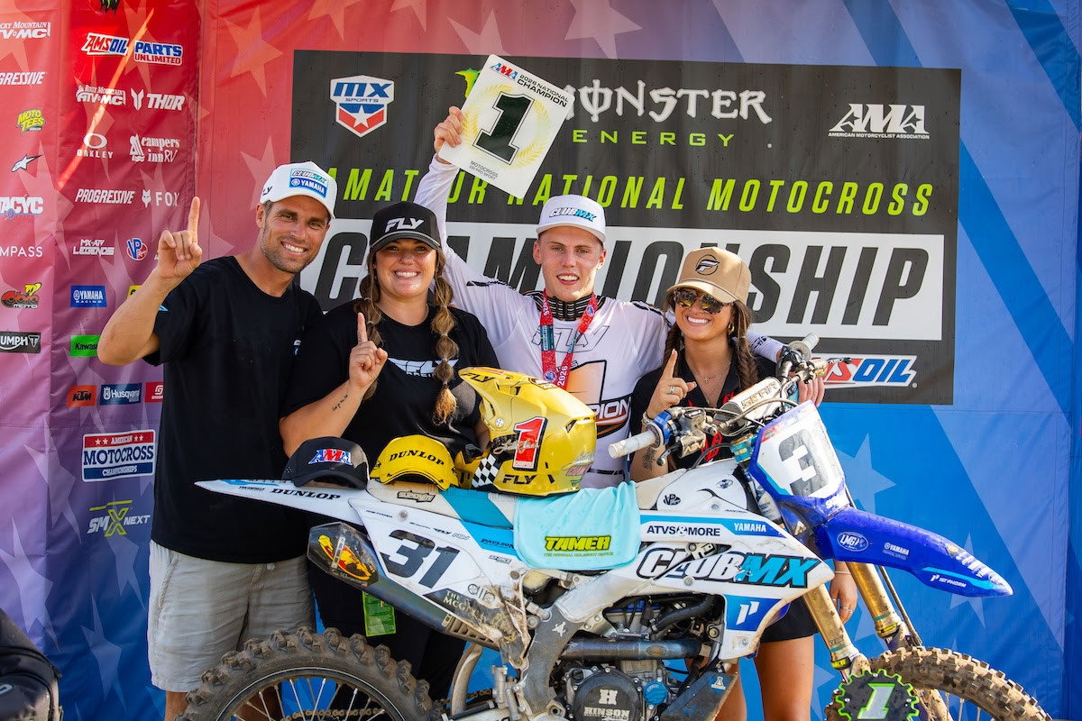 Yamaha rider Ryder Malinoski is the 250 Pro Sport Champion with 1-2-3 finishes.