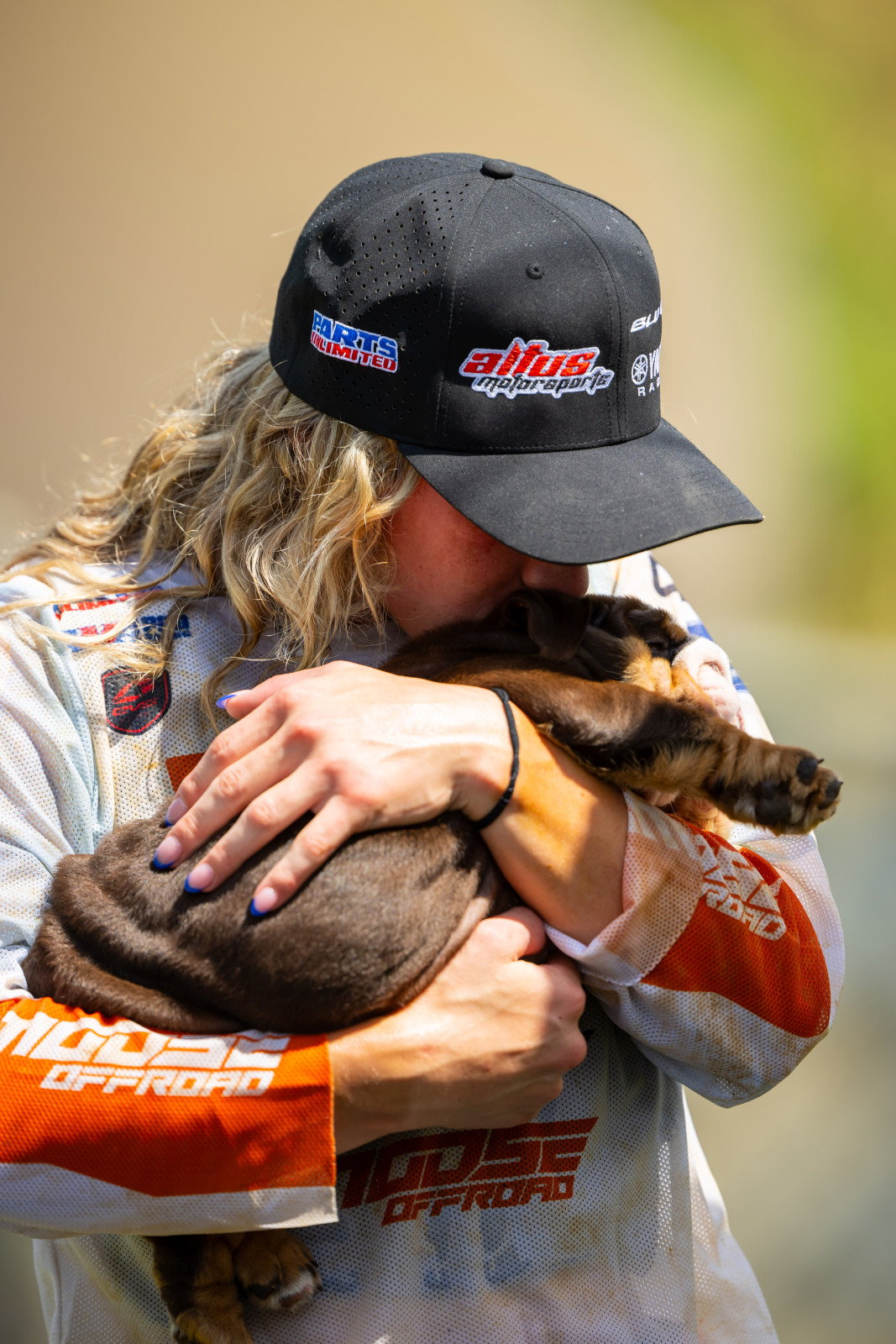 Lachlan Turner and her new pup.