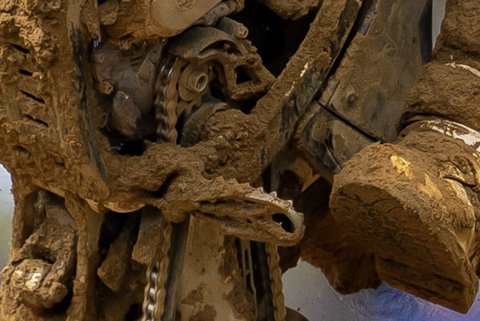 Close up of Hampshire's Husqvarna FC 450 in the first moto.