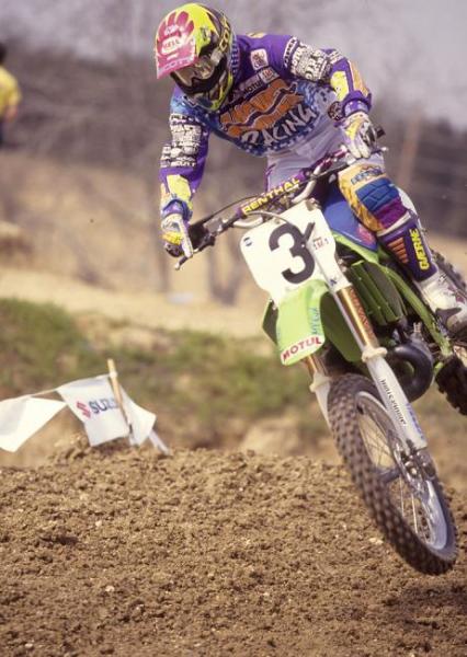Mike Kiedrowski won his fourth outdoor motocross title in 1993, taking the #1 plate away from Jeff Stanton.