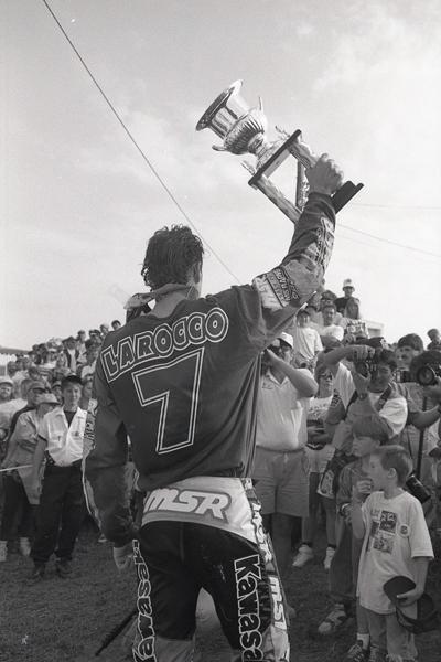 Mike LaRocco celebrates the '94 AMA 250cc National Championship.