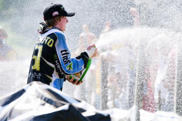 Villopoto celebrating his first career MX title.
