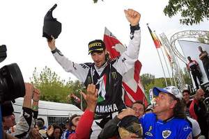 David Philippaerts celebrating with his home fans 