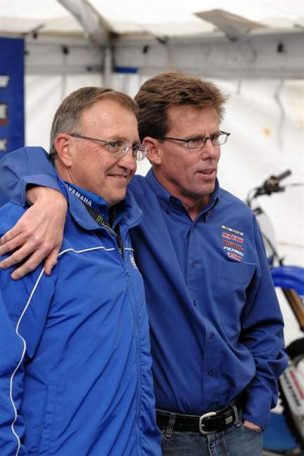 Bob Hannah (right) and Keith McCarty (left) have a reunion.