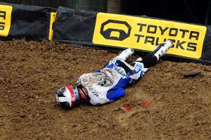 Broc Hepler went down in the whoops during the unseeded practice and knocked himself out for a little while.