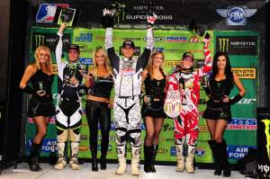 The Lites podium with Dungey, Morais and Canard.