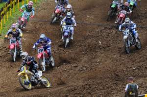 Chad Reed (22) got the holeshot for the first time this year. He did it in the first 450 moto.