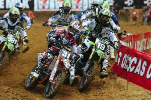Ryan Sipes snagged the first 250 holeshot before quickly being overtaken by Jake Weimer.