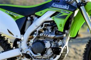 The heart of the beast: The new KX450F engine is powerful, versatile and forgiving.