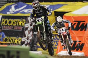 Daniel Blair at the U.S. Open on his brother Vincent's bike.