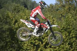 Michael Hall is riding for Husqvarna but recently hit the deck.