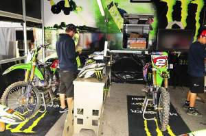 Weimer and Rattray's bikes sat under the same Pro Circuit awning.