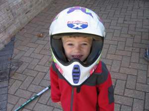 Future motocrosser Ryan Bussen, age 3.