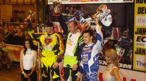 Brown, Crockard, and Facciotti on the SX1 podium.