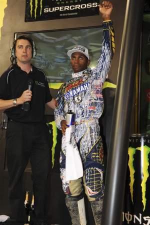 James Stewart endured quite a lot of boos on the podium, but he did it with style.