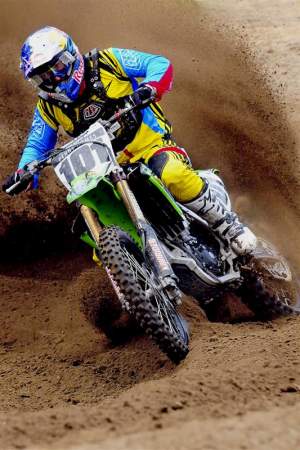 Tauranga's Ben Townley (Kawasaki), top of the supercross standings after the series opener near Timaru on Wednesday.
