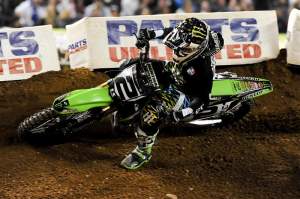 Ryan Villopoto finished a distant second, which was much better than his first race at Anaheim.
