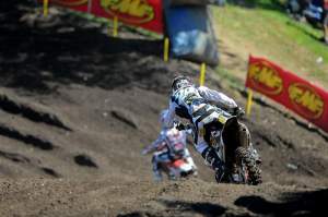 Brett Metcalfe (24) chases Short (29) in the second moto. Metcalfe passed Short and went 5-4 for fifth overall.