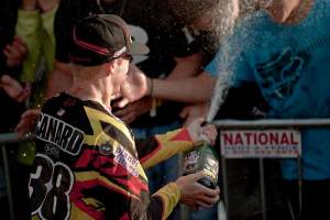 Canard celebrates his fifth AMA National win of the year.