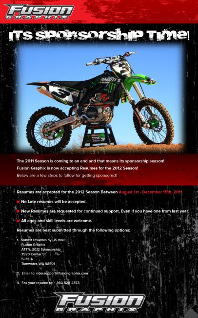 Fusion Graphix Accepting Resumes For 2012 Season Racer X